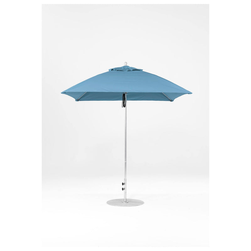 7.5 Ft Square Frankford Patio Umbrella- Pulley Lift- Matte Silver Frame