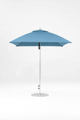 7.5 Ft Square Frankford Patio Umbrella- Pulley Lift- Polished Silver Anodized Frame