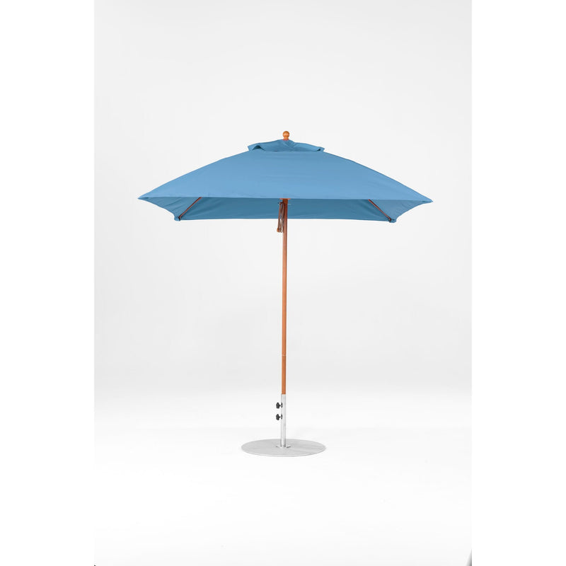 7.5 Ft Square Frankford Patio Umbrella- Pulley Lift- Wood Grain Frame