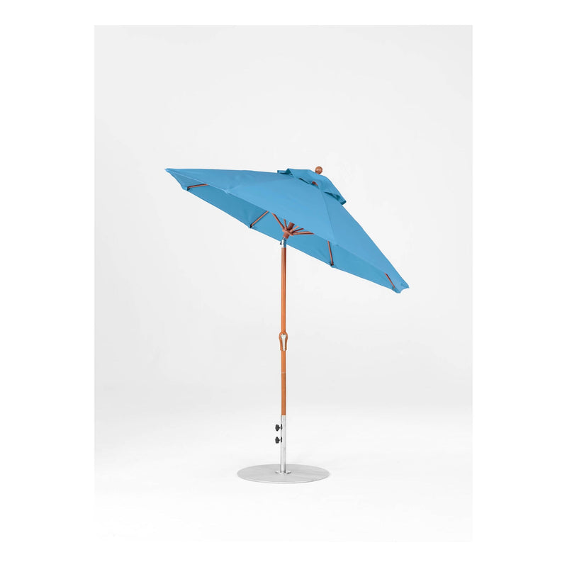 7.5 Ft Octagonal Frankford Patio Umbrella- Crank Auto-Tilt- Wood Grain Frame