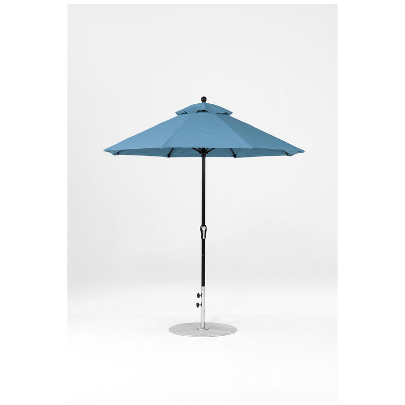 7.5 Ft Octagonal Frankford Patio Umbrella- Crank Lift- Matte Black Frame