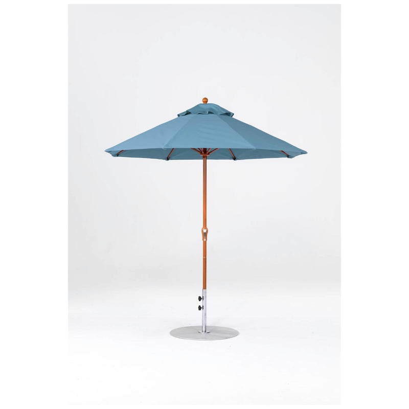 7.5 Ft Octagonal Frankford Patio Umbrella- Crank Lift- Wood Grain Frame