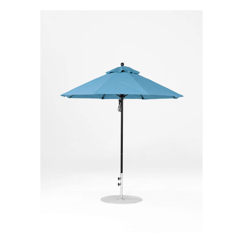 7.5 Ft Octagonal Frankford Patio Umbrella- Pulley Lift- Matte Black Frame