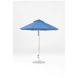 7.5 Ft Octagonal Frankford Patio Umbrella- Pulley Lift- Polished Silver Anodized Frame