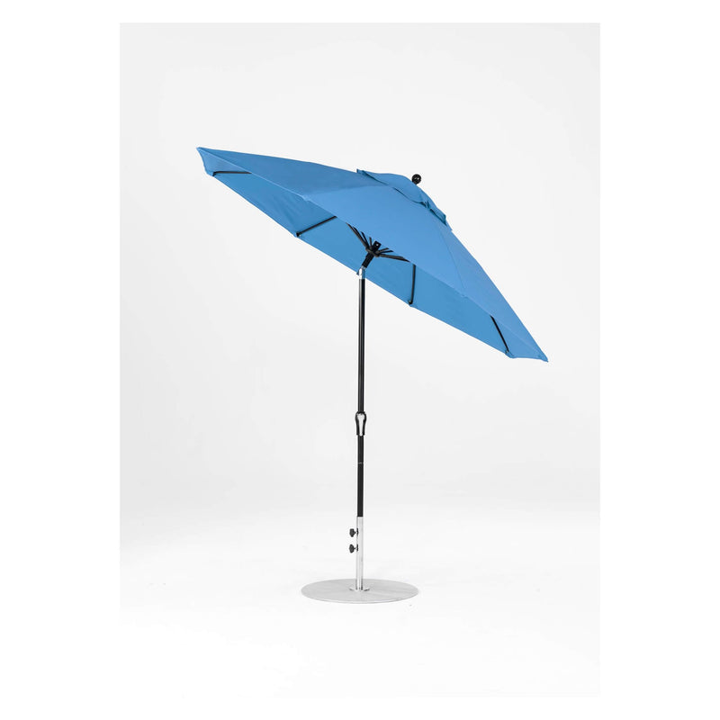 9 Ft Octagonal Frankford Patio Umbrella- Crank Auto-Tilt- Matte Black Frame