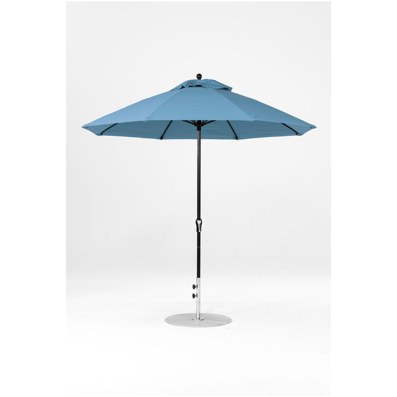 9 Ft Octagonal Frankford Patio Umbrella- Crank Lift- Matte Black Frame