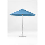 9 Ft Octagonal Frankford Patio Umbrella- Crank Lift- Polished Silver Anodized Frame