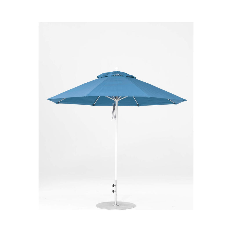 9 Ft Octagonal Frankford Patio Umbrella- Pulley Lift- Matte White Frame