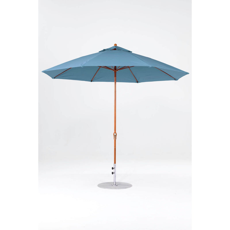 11 Ft Octagonal Frankford Patio Umbrella- Crank Lift- Wood Grain Frame