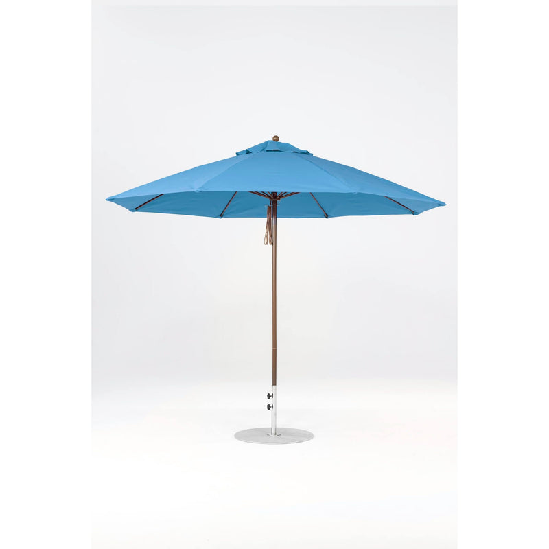 11 Ft Octagonal Frankford Patio Umbrella- Pulley Lift- Matte Bronze Frame