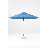 11 Ft Octagonal Frankford Patio Umbrella- Pulley Lift- Polished Silver Anodized Frame