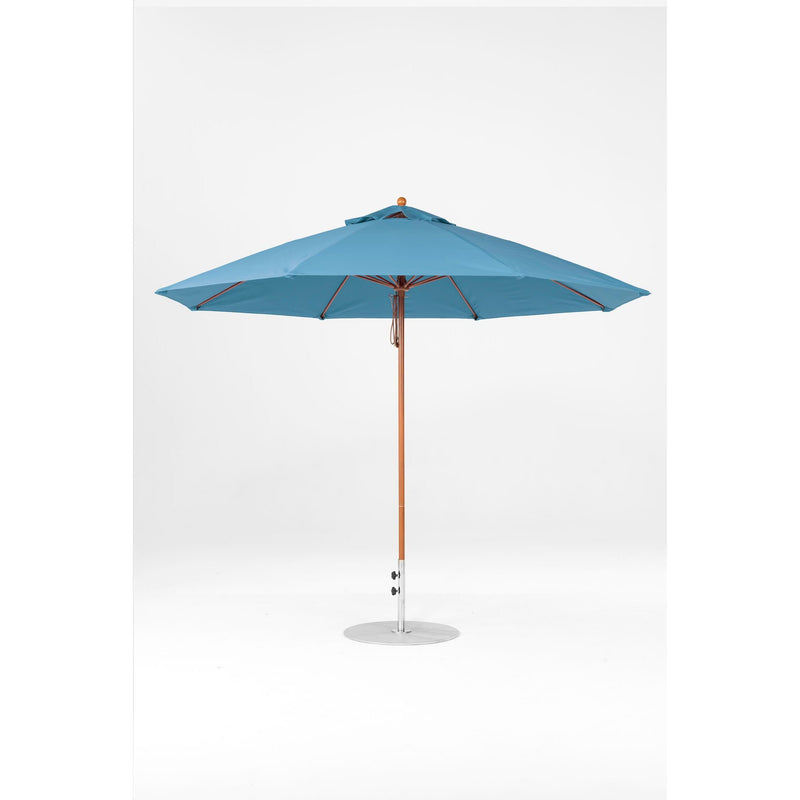 11 Ft Octagonal Frankford Patio Umbrella- Pulley Lift- Wood Grain Frame