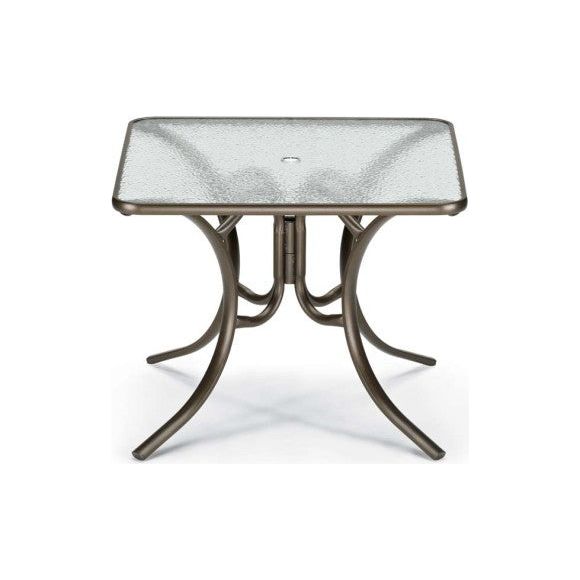 Telescope Casual Obscure Acrylic 36" Square Dining Table w/Umbrella Hole | 3890