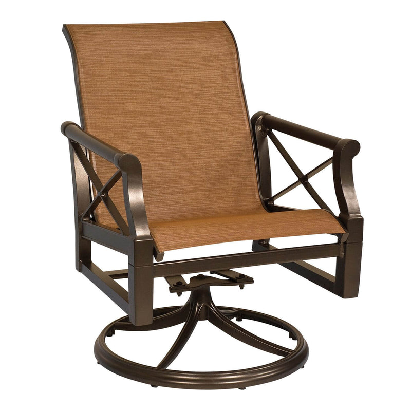 Woodard Andover Sling Swivel Rocking Dinning Arm Chair| 3Q0472