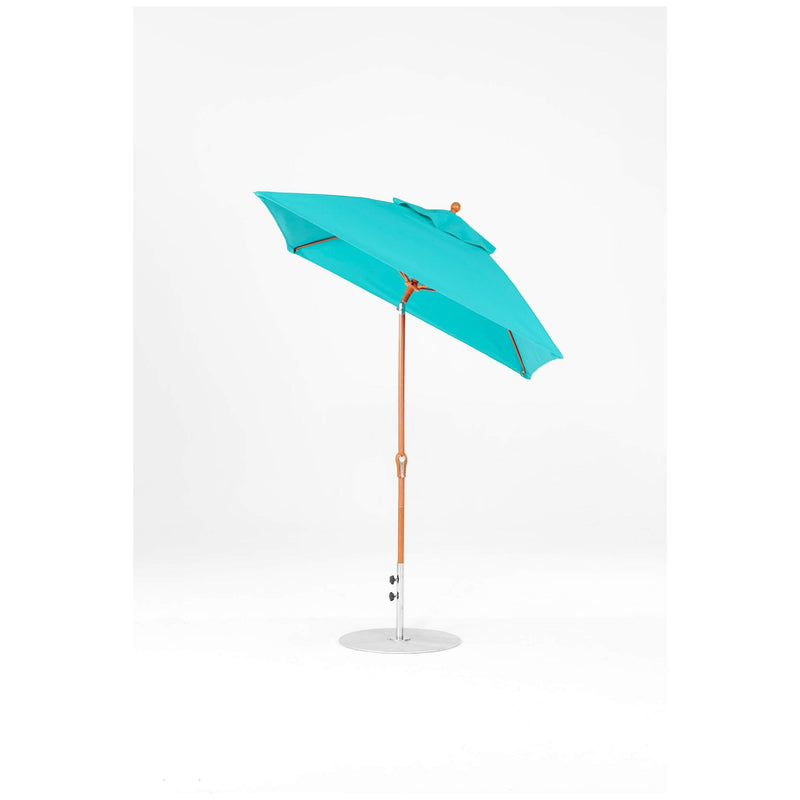 6.5 Ft Frankford Square Patio Umbrella- Crank Auto-Tilt- Wood Grain Frame