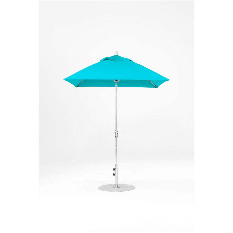 6.5 Ft Square Frankford Outdoor Patio Umbrella- Crank Lift- Matte Silver Frame