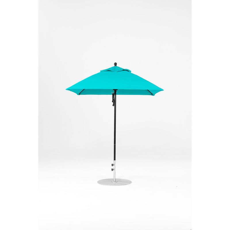 6.5 Ft Square Frankford Patio Umbrella- Pulley Lift- Matte Black Frame