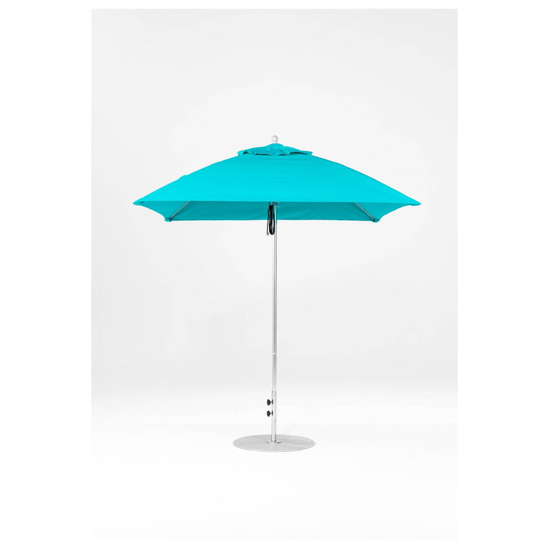 7.5 Ft Square Frankford Patio Umbrella- Pulley Lift- Matte Silver Frame