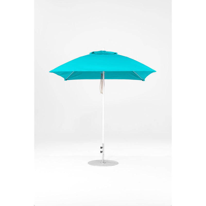 7.5 Ft Square Frankford Patio Umbrella- Pulley Lift- Matte White Frame