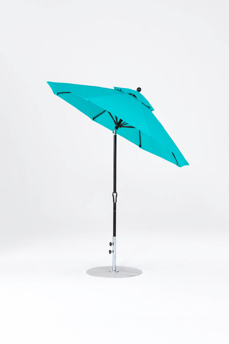 7.5 Ft Octagonal Frankford Patio Umbrella- Crank Auto-Tilt- Matte Black Frame