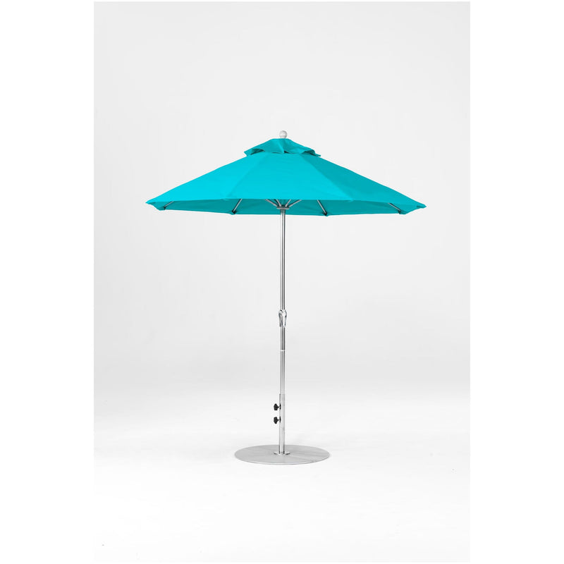 7.5 Ft Octagonal Frankford Patio Umbrella- Crank Lift- Matte Silver Frame