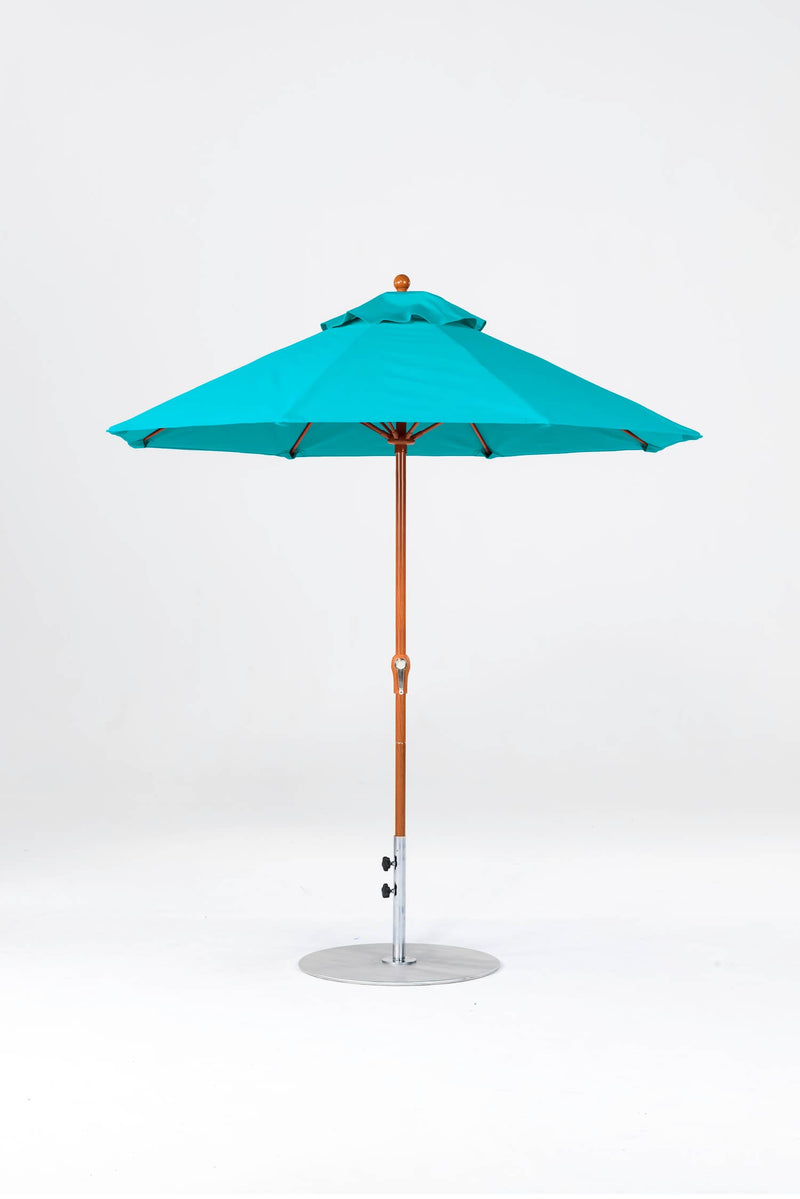 7.5 Ft Octagonal Frankford Patio Umbrella- Crank Lift- Wood Grain Frame