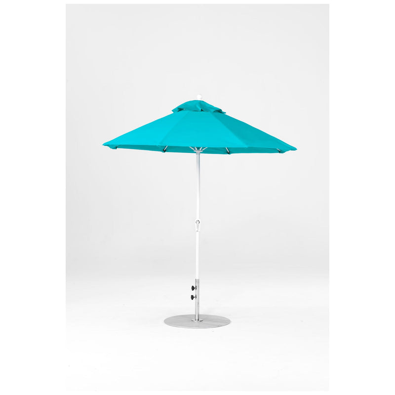 7.5 Ft Octagonal Frankford Patio Umbrella- Crank Lift- Matte White Frame