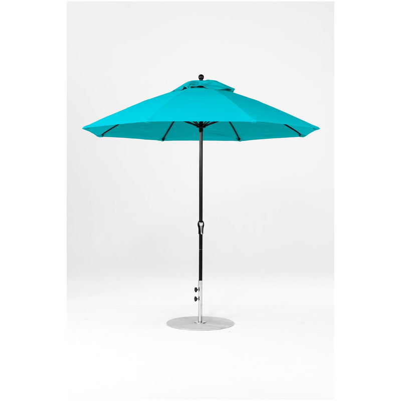 9 Ft Octagonal Frankford Patio Umbrella- Crank Lift- Matte Black Frame