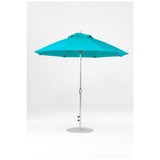 9 Ft Octagonal Frankford Patio Umbrella- Crank Lift- Polished Silver Anodized Frame