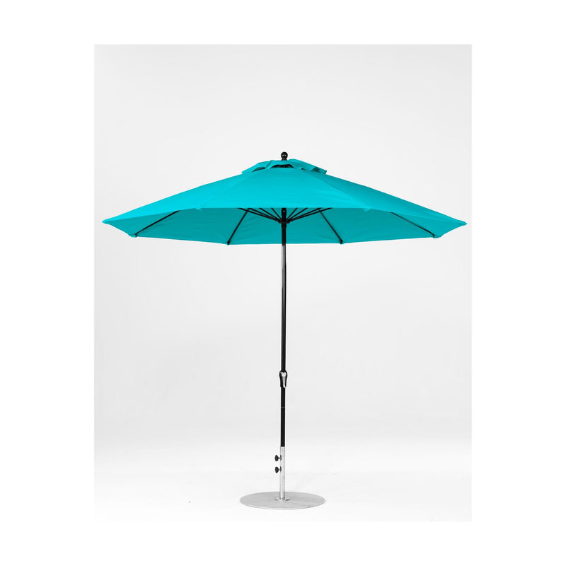 11 Ft Octagonal Frankford Patio Umbrella- Crank Lift- Matte Black Frame