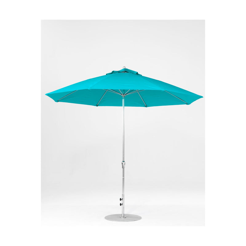 11 Ft Octagonal Frankford Patio Umbrella- Crank Lift- Matte Silver Frame