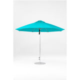 11 Ft Octagonal Frankford Patio Umbrella- Pulley Lift- Polished Silver Anodized Frame