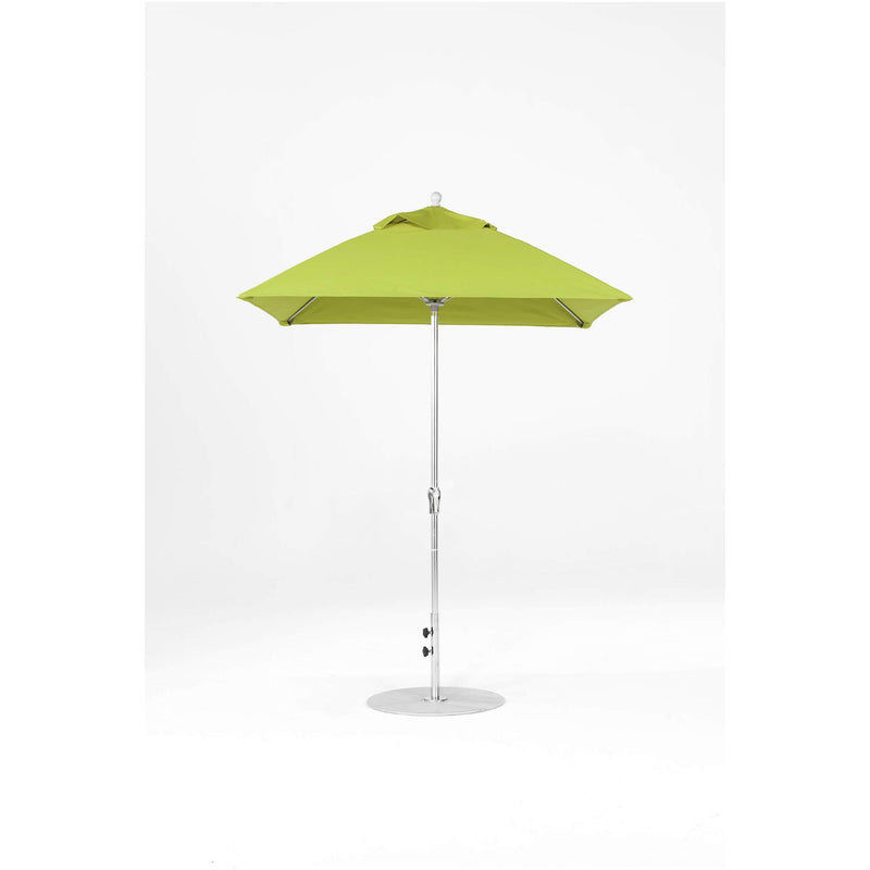 6.5 Ft Square Frankford Outdoor Patio Umbrella- Crank Lift- Matte Silver Frame