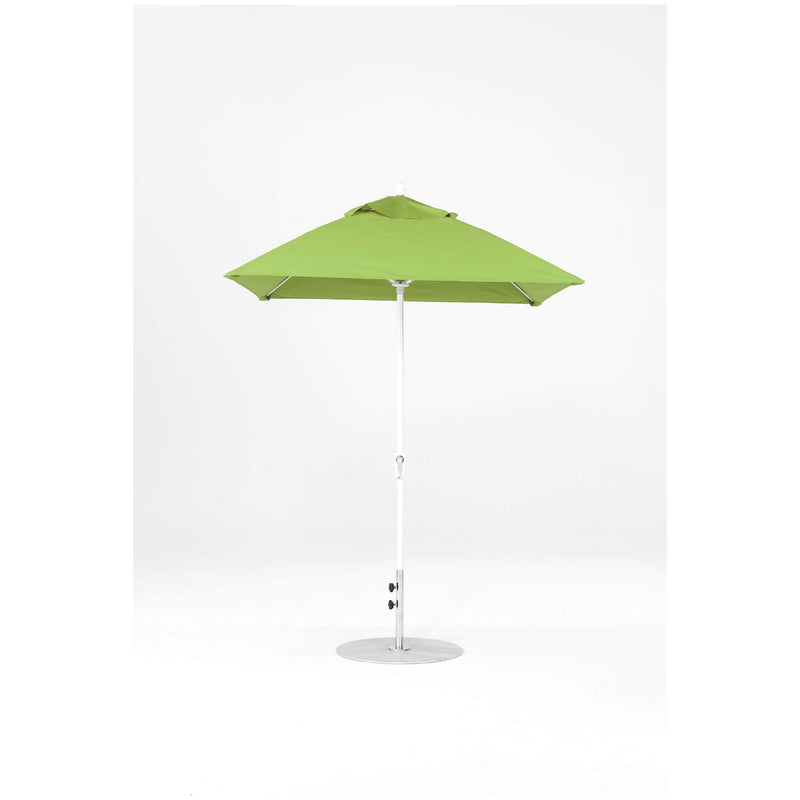 6.5 Ft Square Frankford Patio Umbrella- Crank Lift- Matte White Frame