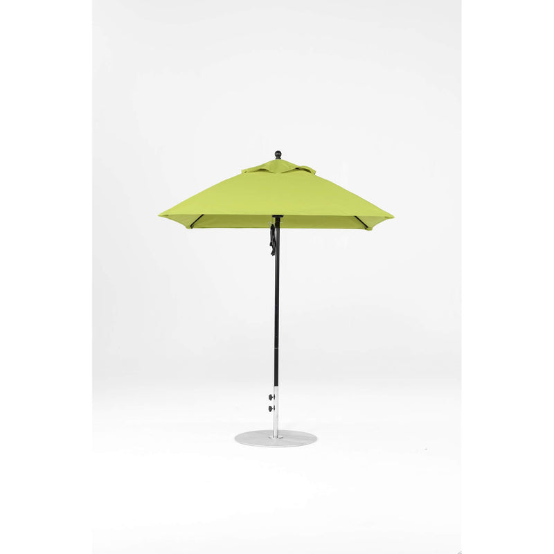 6.5 Ft Square Frankford Patio Umbrella- Pulley Lift- Matte Black Frame