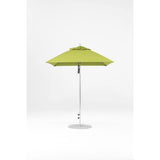 6.5 Ft Square Frankford Patio Umbrella- Pulley Lift- Polished Silver Anodized Frame
