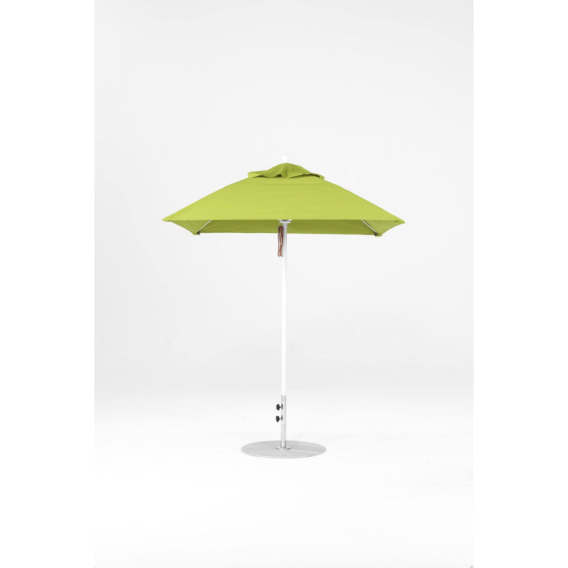 6.5 Ft Square Frankford Patio Umbrella- Pulley Lift- Matte White Frame