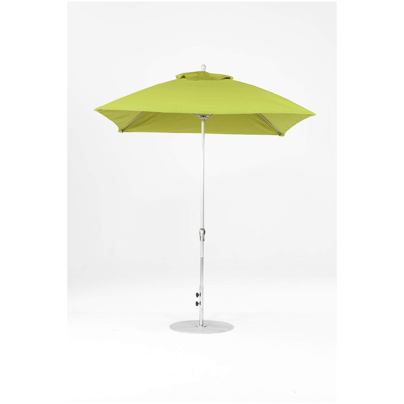 7.5 Ft Square Frankford Patio Umbrella- Crank Lift- Polished Silver Anodized Frame