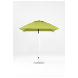 7.5 Ft Square Frankford Patio Umbrella- Pulley Lift- Matte Silver Frame
