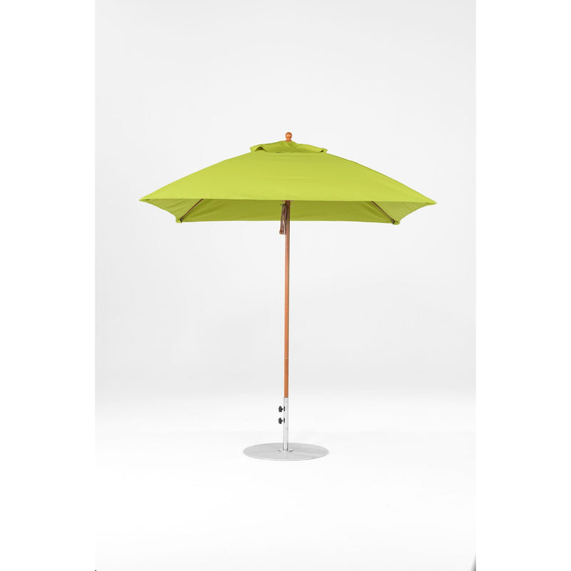 7.5 Ft Square Frankford Patio Umbrella- Pulley Lift- Wood Grain Frame