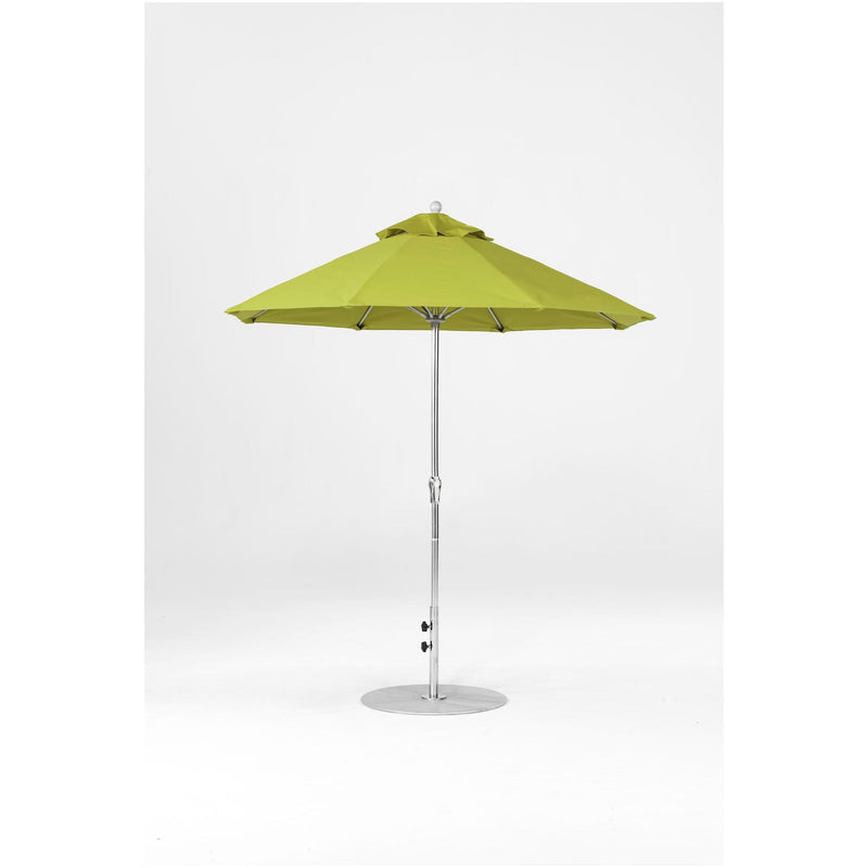 7.5 Ft Octagonal Frankford Patio Umbrella- Crank Lift- Matte Silver Frame