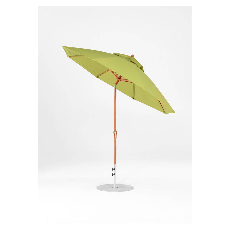 9 Ft Octagonal Frankford Patio Umbrella- Crank Auto-Tilt- Wood Grain Frame