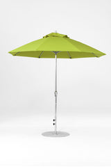 9 Ft Octagonal Frankford Patio Umbrella- Crank Lift- Polished Silver Anodized Frame