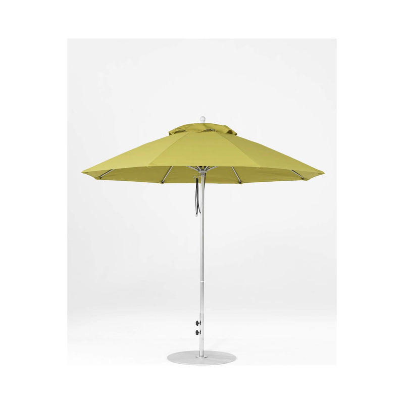 9 Ft Octagonal Frankford Patio Umbrella- Pulley Lift- Matte Silver Frame
