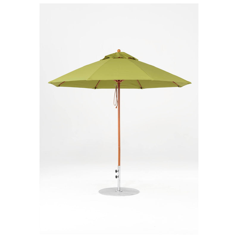 9 Ft Octagonal Frankford Patio Umbrella- Pulley Lift- Wood Grain Frame
