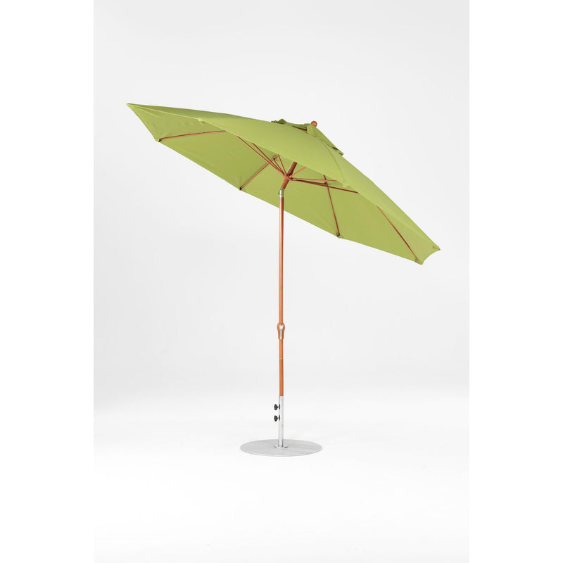 11 Ft Octagonal Frankford Patio Umbrella- Crank Auto-Tilt- Wood Grain Frame