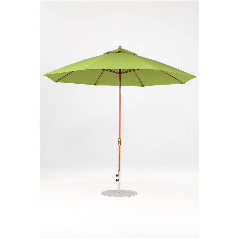 11 Ft Octagonal Frankford Patio Umbrella- Crank Lift- Wood Grain Frame