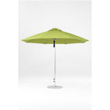 11 Ft Octagonal Frankford Patio Umbrella- Pulley Lift- Polished Silver Anodized Frame