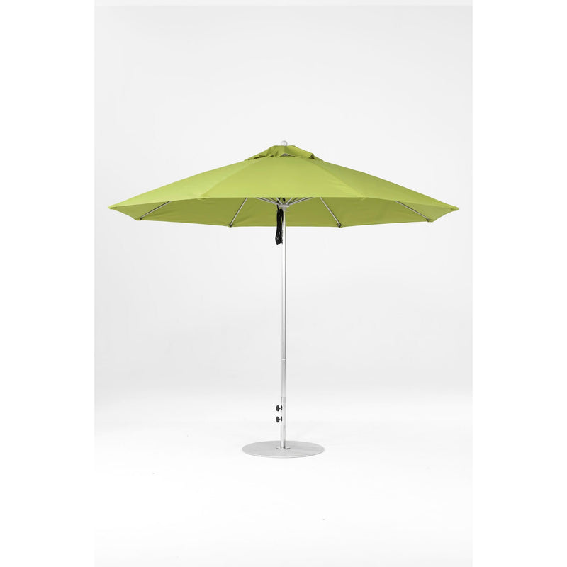11 Ft Octagonal Frankford Patio Umbrella- Pulley Lift- Polished Silver Anodized Frame