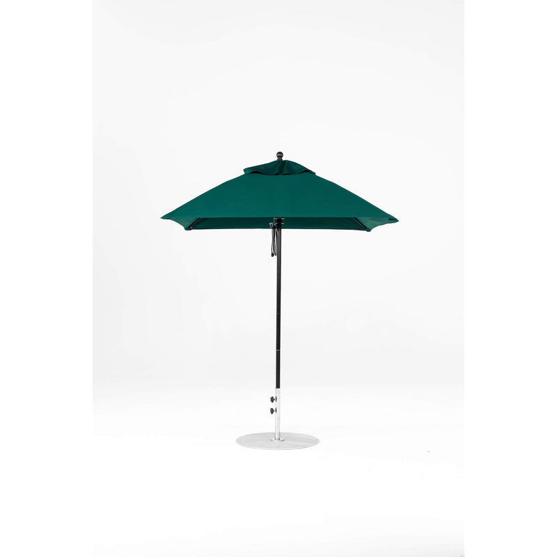 6.5 Ft Square Frankford Patio Umbrella- Pulley Lift- Matte Black Frame